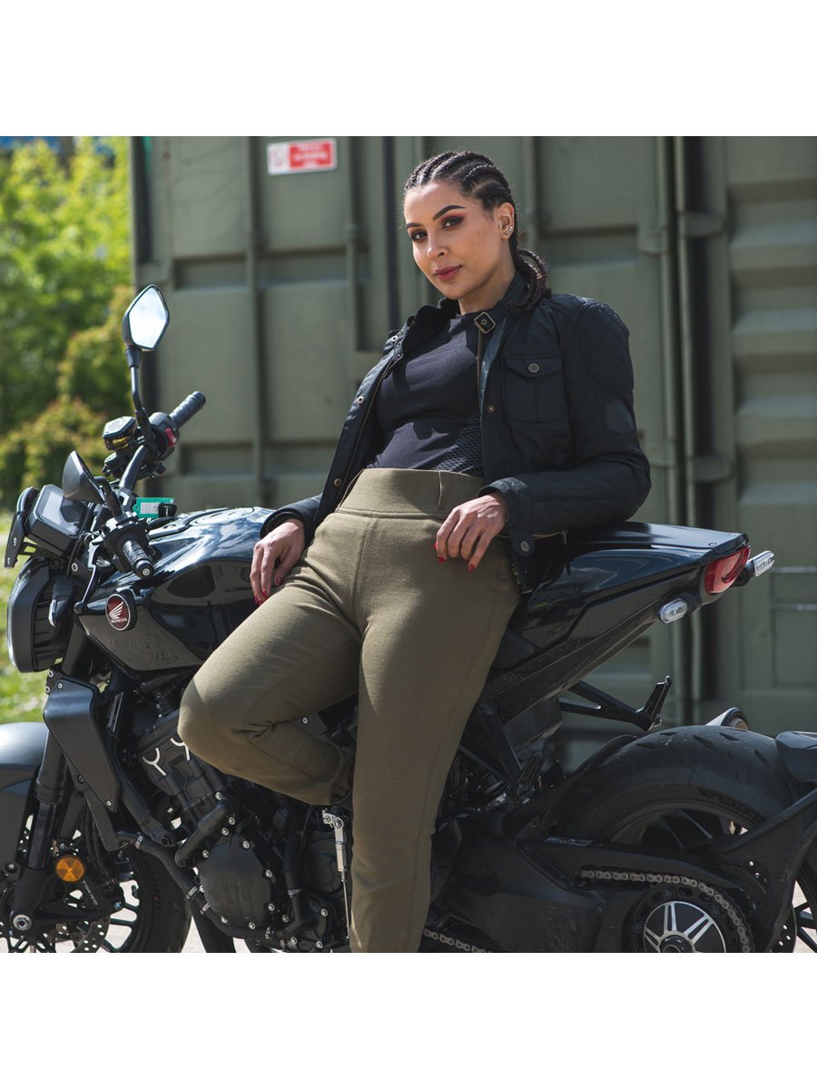 Oxford Super Moto Ladies Motorcycle Leggings Reinforced Motorbike Trousers  Black 