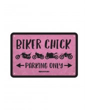Oxford Garage Metal Sign: BIKER CHICK at JTS Biker Clothing