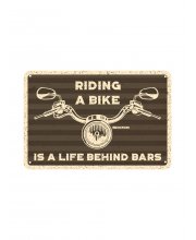 Oxford Garage Metal Sign: RIDING A BIKE at JTS Biker Clothing