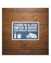 Oxford Garage Metal Sign: THERE IS A GOD at JTS Biker Clothing