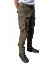 Khaki JTS Cargo Water-Restistant Trousers at JTS Biker Clothing